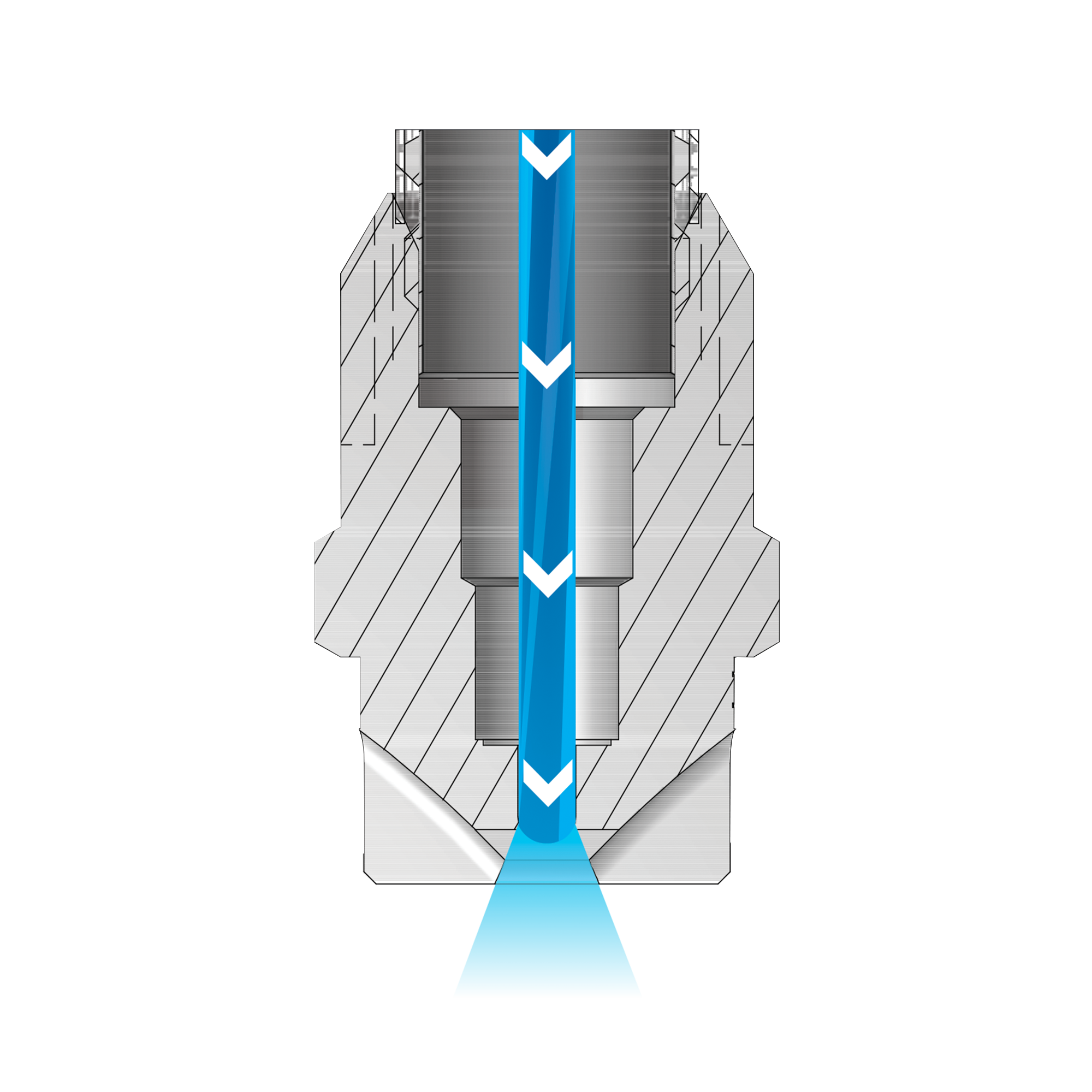 VeeJet® Nozzle, 303 Stainless Steel, H1/4VV-SS11001 | Spraying